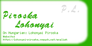 piroska lohonyai business card